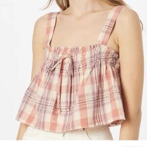 Pink plaid cropped top